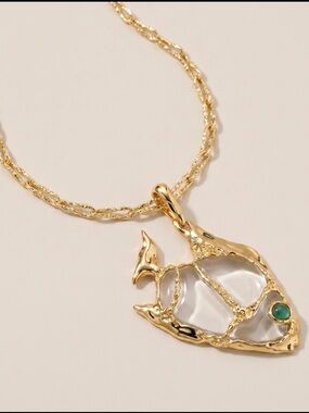 ALEXIS BITTAR • Liquid Lucite Angelfish Brut chain Necklace